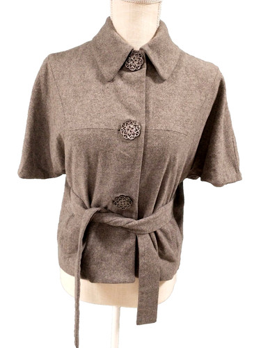 Giacca donna Michael Kors lana angora misto cashmere con cintura Made in Italy 2