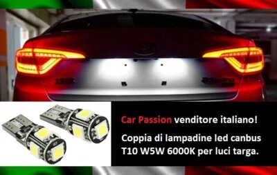 5 LED LICENSE PLATE LIGHTS ALFA ROMEO SPIDER PAIR OF BULBS CANBUS T10 W5W 6000K NOERROR - Image 1 of 2