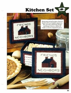 Kitchen Set Recipe Box Plastic Canvas Pattern Project By Leisure Arts - Picture 1 of 1