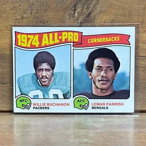 1975 Topps Football Card #221 Willie Buchanon Lemar Parrish All Pro Cornerbacks - Picture 1 of 2