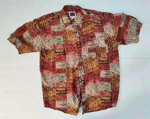 One 800 Eight Hundred Silk Button Shirt All over Print Abstract Shapes XL - Picture 1 of 2
