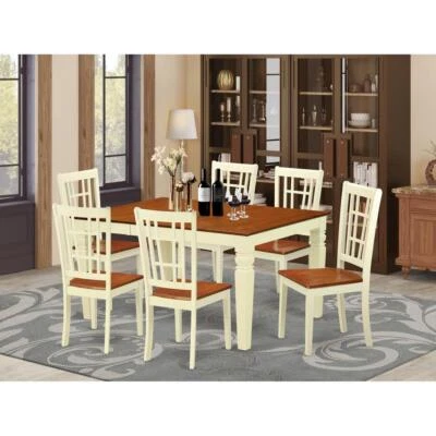 7  Pc  Kitchen  table  set  with  a  Dining  Table  and  6  Wood  Kitchen ... - Image 1 of 4