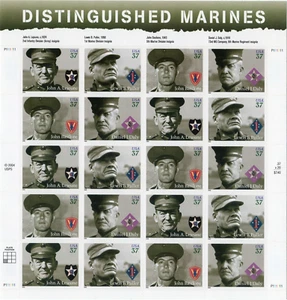 Scott #3964a (3961-3964) Distinguished Marines Sheet of 20 Stamps -MNH - Picture 1 of 1