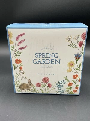 Pottery Barn Spring Garden Bunny Appetizer Plates Set Of 4 Easter New In Box - Image 1 of 4