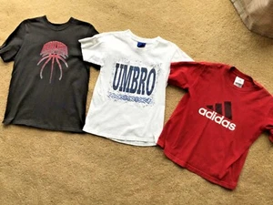 LOT 3 BOYS SHORT SLV ATHLETIC SHIRTS / T-SHIRTS SIZE M 8 10 - 2 ADIDAS & 1 UMBRO - Picture 1 of 12