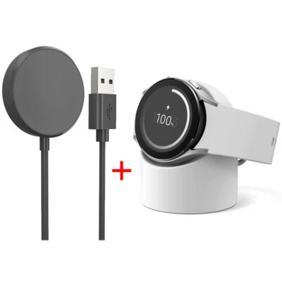 For Samsung Galaxy Watch 6 5 4 3 Wireless Charging Dock Cable + Silicone Stand - Image 1 of 4