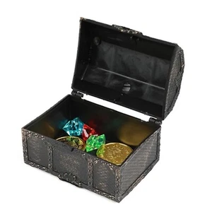 Pirate Treasure Chest Box with Coins and Diamonds Set Toy for Kids Pretend Play - Picture 1 of 4