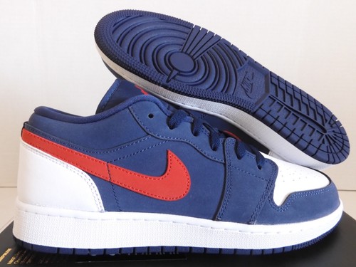NIKE AIR JORDAN 1 LOW (GS) "USA" ROSSO NAVY TAGLIA 7Y DONNA TAGLIA 8 5 [CV9844 400]