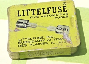 Vintage LITTEL FUSE Tin with 3 Fuses FREE SHIP! - Picture 1 of 5
