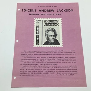 1967 10¢ Andrew Jackson Regular Postage Stamp FDC Bulletin Board Advertising - Picture 1 of 5