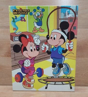ЗАПЕЧАТАННЫЙ ВИНТАЖНЫЙ 1986 Walt Disney Микки и Минни-Маус мыши тренировки головоломка 100 шт. - Изображение 1 из 4