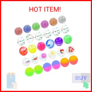 30Pcs Small Bouncy Balls for Kids, 1 inch Rubber Bouncy Balls Bulk Small Rubber - Picture 1 of 2