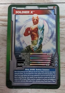 Top Trumps Marvel Comic Heroes 2 Soldier X Singular Cards 2003 Nathan Summers  - Picture 1 of 6