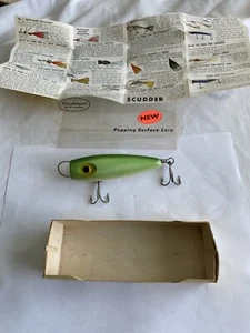 Vintage-Fred Arbogast-Scudder-Green Scale-NOS-Popping Surface Lure - Picture 1 of 15