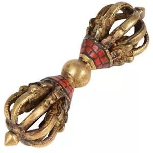 12cmTibetan Buddhist Copper Dorje Phurba Pestle Vajra Talismans Buddhist Ritual - Picture 1 of 7