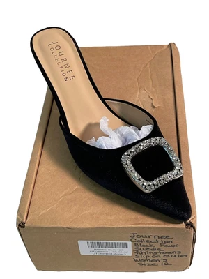 Mulas sin cordones Journee Collection para mujer talla 12 Rishie adornadas punta Foto 1 de 4