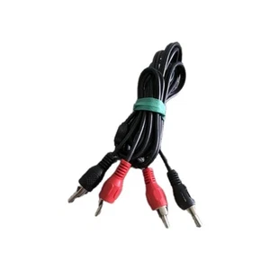 RCA AUDIO/PHONO/ VIDEO CABLE- 2 MALE TO 2 MALE(L +R)  1.1m Black-Plugs Red&Black - Picture 1 of 2