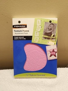 Fiskars Texture Embossing Plates 6 Double Sided for Paper Foil Clay - Picture 1 of 2