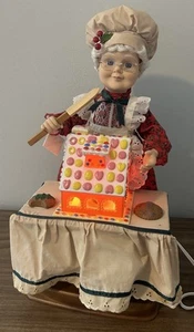 Vintage Telco Motion-ette Mrs Claus Lebkuchen Animatronic beleuchtete 18" Figur - Bild 1 von 17