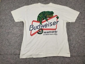 VTG 90’s Budweiser Beer Chameleon T Shirt XL Single Stitch - Picture 1 of 15