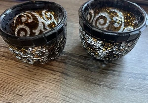 2 PARTYLITE AMARETTO SWIRL Teelicht VOTIVKERZENHALTER - Bild 1 von 12