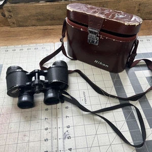 Nikon Binoculars 7x35 7.3. Optics mint condition w/Rare Vintage well worn case. - Picture 1 of 24