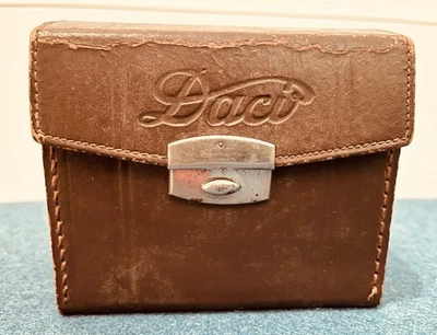 Alt DACORA DACI Leder Box Hülle Tasche für Boxkamera 11,5x9,5x10cm 1950 Vintage - Bild 1 von 4