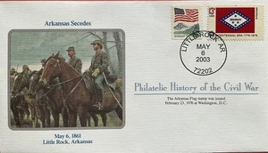 Mort Kunstler Guerra Civil Historia Filatélica #13 Arkansas Secedes Little Rock - Imagen 1 de 2