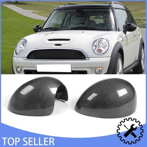 For Mini Cooper R55 R56 R57 R58 R59 R60 R61 Carbon Fiber Look Wing Mirror Covers - Picture 1 of 16