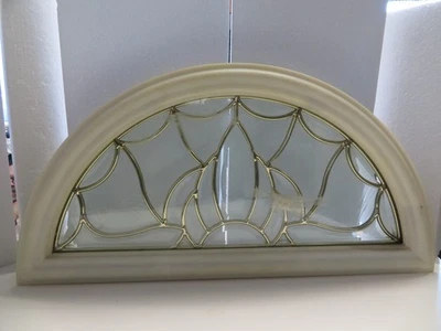 Inserção decorativa de vidro Sunburst porta de entrada janela - Fanlite 24x12 branco exclusivo - Imagem 1 de 4