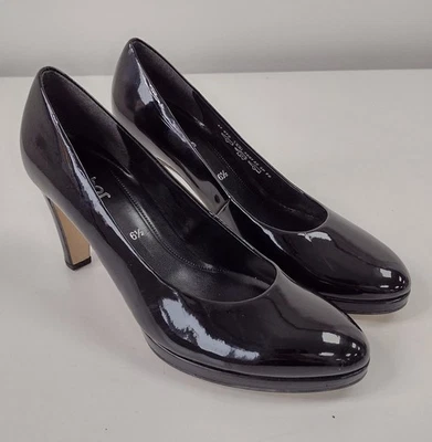 Elegante tacón de corte Gabor para mujer UK 6,5 charol negro punta redonda Foto 1 de 4