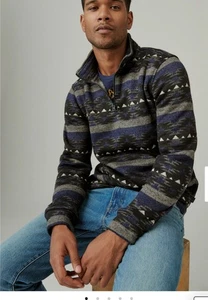 Lucky Brand Los Feliz Fleece Mock Neck Half Zip Pullover - Herren L - Bild 1 von 11