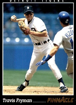 特拉维斯·弗莱曼 1993 年 Pinnacle #79 老虎美国职棒大联盟阅读免费送货亲笔签名丹 — 第 1/2 张图片