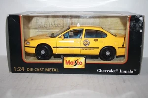 CHEVY IMPALA TAXI CAB CAR DIECAST-1/24-GOOD-YELLOW-BOX-MAISTO SPECIAL EDITION - Picture 1 of 4