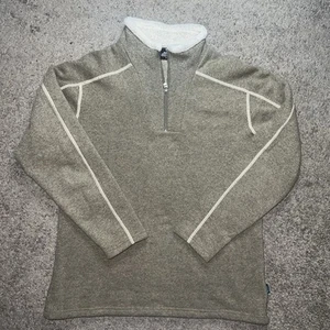 Kuhl Jacket Men’s Sz Large Oatmeal Alfpaca Fleece Zip Up Sweater Hoodie - Picture 1 of 7