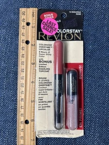 NOS Revlon ColorStay Overtime Lipcolor 12 Enduring Rose with Bonus Topcoat - Picture 1 of 9
