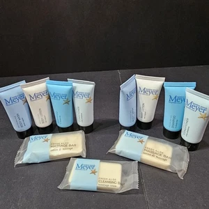 2 Sets Of Meyer Travel Sets Of Tolietries In Sheer Organza Bag Soap Shampoo Etc. - Picture 1 of 2