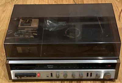 Sistema estéreo de estado sólido Sony HP-219A de colección_Radio funciona-Tocadiscos no gira Foto 1 de 4