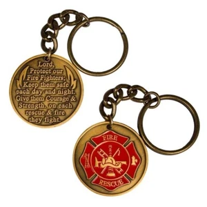Gifts for Firefighter - Key Chain Maltese Cross for Fireman or Fire Department - Picture 1 of 3