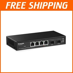 Compact 4 Port 2.5G Managed Switch with 2 x 10G SFP+ Slots - Silent Metal Design - Picture 1 of 10