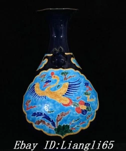 17.7'' Old Dynasty Fahua Color Porcelain Phoenix Phenix Flower Bottle Vase - Bild 1 von 9