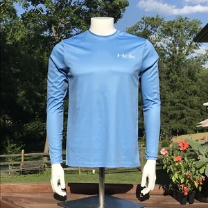 Huk Mens S Fishing Performance Fabric Long Sleeve Shirt Aqua Blue KC Scott K.C. - Bild 1 von 10