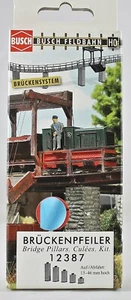 Busch HO 12387 Brückenpfeiler Auf-/Abfahrt, 5 Stück, für Feldbahn, Neu mit OVP - Picture 1 of 1