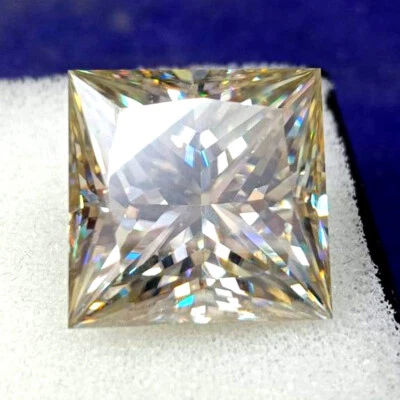 21-22 Ct Loose Champagne Lab Created Diamond Princess Cut For Jewelry Certified - Image 1 of 3