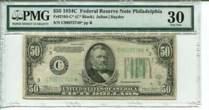 FR 2105-C* STAR 1934C $50 Federal Reserve Note PMG 30 VERY FINE - Picture 1 of 1