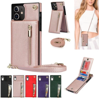 Leather Case Flip Card Wallet Back Cover for iPhone 17/16/15/14/13/12/11 XR SE 8 - Image 1 of 4