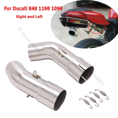 For Ducati 1198 848 1098 Slip-on Motorcycle Exhaust Escape 51mm Middle Link Tube - Изображение 1 из 4
