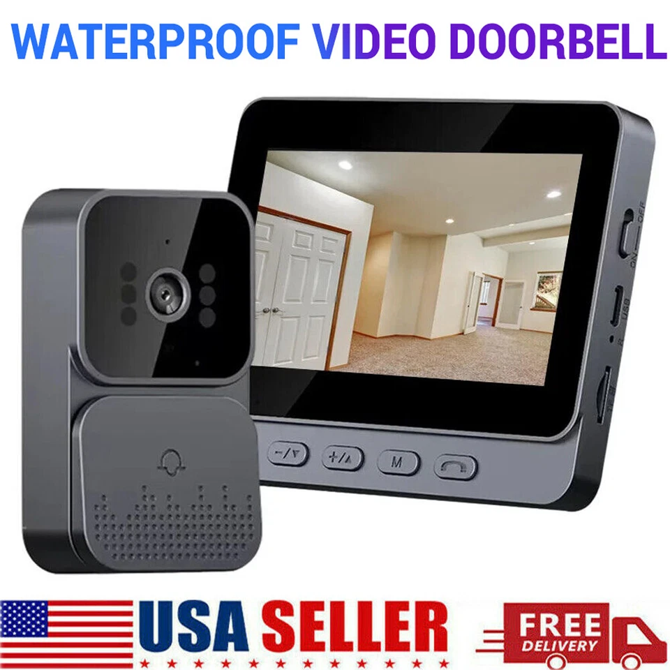 1080P 2.4G Inalámbrico Inteligente Intercomunicador Visual Video Timbre Cámara Monitor para Hogar Foto 1 de 4