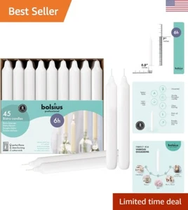 White Household Candles 7 Inch Dinner Candlesticks - 45 Count Bulk Pack - 6+ ... - Picture 1 of 9