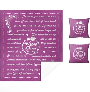 Wunderschöne Oma Decke - Geburtstag oder Weihnachten 80x60 in mit Kissenbezügen - Bild 1 von 3